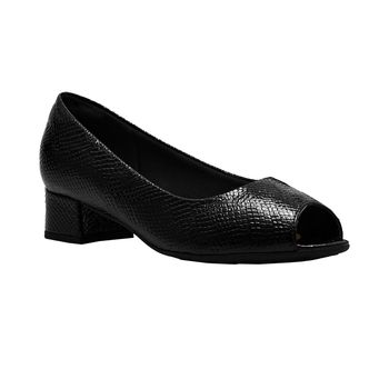 Peep-Toe-Preto-Texturizada-Salto-Bloco-Frente-Aberta-|-Comfort-Tamanho--38---Cor--PRETO-0